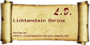 Lichtenstein Dorina névjegykártya